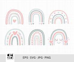 Sweet Rainbow Clipart Rainbow Svg Vector Clipart Baby Etsy Rainbow Clipart Baby Clip Art Clip Art