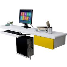 If you're done with work and want to turn an office space into. Vbarv Floating Computer Desk With Storage Shelves Wall Mount Computer Desk With Monitor And Keyboard Holder Materials With Large Storage For Small Space Home Office School Buy Online In Chile At Chile Desertcart Com Productid