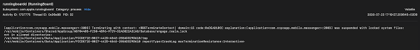 Ios 14 Xcode 12 Beta 3 Beta 4 Beta 5 Beta 6 When Realm Is Stored In A Shared App Group Container Backgrounding The App Triggers Message From Debugger Terminated