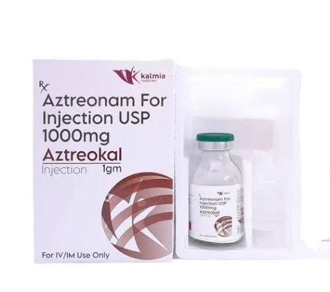 Aztreonam For Injection USP 1000mg - Antibiotic for Gram-Negative Infections | Liquid Form, Store in Dry and Cool Place, For Adult Use - Antibiotic For Gram-negative Infections | Liquid Form, Store In