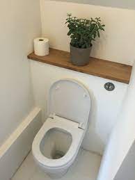 Downstairs Wc Cloakroom With Concealed Cistern And Oak Shelf Under Stairs Small Toilet Room Downstairs Toilet Small Downstairs Toilet