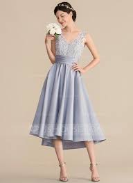 Us 137 00 A Line Princess V Neck Asymmetrical Satin Lace Bridesmaid Dress With Ruffle 007165876 In 2020 Lace Bridesmaid Dresses Lace Bridesmaids Affordable Bridesmaid Dresses