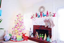 Whimsical christmas bow for wreaths mantle lantern decoration tree topper red green polka dot. Colorful Whimsical Christmas Carla Bethany Interior Design Blog