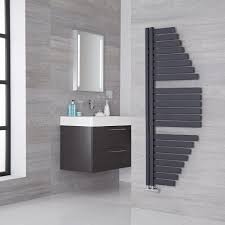 Black coloured towel rail, dimension 1520x550 mm, colour ral 9005. Lazzarini Way Spinnaker Anthracite Designer Heated Towel Rail 1460mm X 547mm