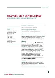 Beste karten für kultur in der region. Viva Voce Die A Cappella Band