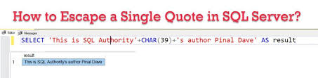 Sql Escape Single Quote Gallery Sql Server How To Escape A Single Quote In Sql Server Sql Escape Single Quote Here Is Sql Escape Single Quotes Best Quotes Escape Character