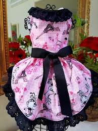 Dog Dress Paris Pink Black Fancy Dog Puppy Dress Pet Etsy In 2020 Puppy Dress Dog Dresses Dog Harness Dress