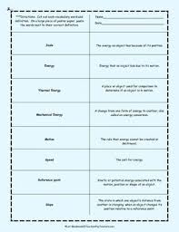 Force And Motion Energy Motion And Speed Vocabulary Activity Vocabulary Activities Vocabulary Survival Kit For Teachers
