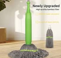 Self rotating Wringing Mop for Floor Cleaning Telescopic Rod Wet And Dry  Mop Long Handle Hand Fre... 50cm mop head- Self Wringing