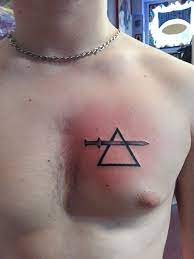 Sword Triangle Tattoo Chest Tattoo Men Small Chest Tattoos Cool Chest Tattoos