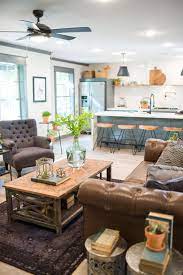 She also used the same color on interior doors. Example Article Overview Fixer Upper Living Room Farm House Living Room Farmhouse Style Kitchen