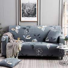 Seamless floral pattern set free vector. Blue Gray Abstract Floral Pattern Sofa Couch Cover Decorzee