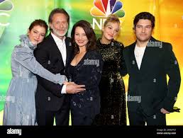 Abby Elliott, Adam Pally, Fran Drescher and Steven Weber attending the NBC  2019 Upfront held at The Four Seasons Hotel