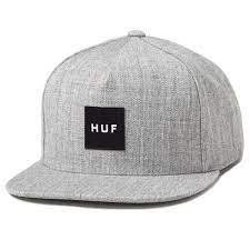 Huf Box Logo Snapback Hat Charcoal Snapback Hats Snapback Hats