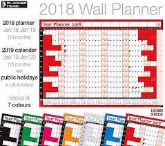 2018 yearly planner annual wall chart year planner with2019