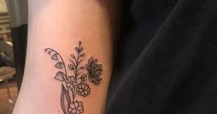 Lily Of The Valley Larkspur And Chrysanthemum Arm Tattoo Chrysanthemum Tattoo Larkspur Tattoo Birth Flower Tattoos