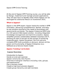 appian bpm online training business