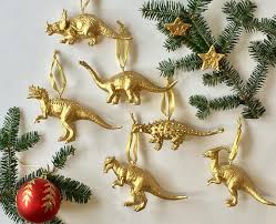 Dinosaur Christmas Ornaments Gold Dino Christmas Baubles Dinosaur Christmas Ornament Dinosaur Christmas Dinosaur Christmas Tree
