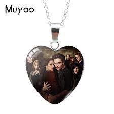 Collier avec pendentif en forme de cœur, fait à la main, personnages du  film Twilight, Bella, Edward, james, renesmit, HZ3 | AliExpress
