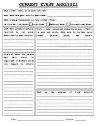 This Activity Is The Perfect Way To Encourage Students To Make Connections To Their Own L Current Events Worksheet Current Event Analysis Student Encouragement