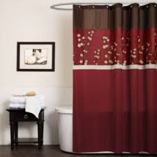 Lush Decor Cocoa Flower Fabric Shower Curtain Red Bathroom Decor Red Shower Curtains Bathroom Red