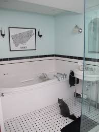 Tub anchor the master bath. Finishing Touches Art Deco Lighting Big Dig Reno