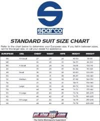 Sparco Suit Size Chart Uk Sizing Chart Sparco Auto
