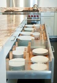 Glasses, ceramics and all other breakable kitchen items if you can, opt for deep sliding drawers for your glasses, plates and bowls, as cabinets are known for popping open during earthquakes. Great Use Of Drawers To Store All Your Plates Bowls And Side Dishes Kitchen Design Kitchen Remodel Home Kitchens