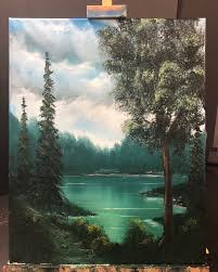 If you want to find an original bob ross painting, you're going to need a lot of luck. Can You Paint As Fast As Bob Ross I Tried And Failed I Painted This Basic Lake View With Trees In 40 Minutes Nothing Too Fancy And Not My Best Work I