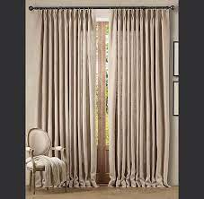 Heavyweight Textured Belgian Linen Drapery Cabin Livingroom Curtains With Blinds Linen Drapery