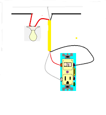 In this diagram, voltage enters the voltage exits the receptacle box on the white wire to the switch, and then returns as switched 3. Add Combo Switch And Outlet With Only Two Wires Out Of Wall For The Current Light Home Improvement Stack Exchange