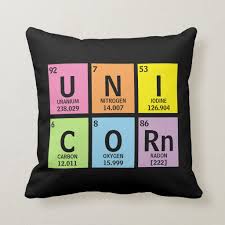 Funny Unicorn Rainbow Periodic Table Of Elements Throw Pillow Zazzle Com In 2020 Unicorn Funny Periodic Table Words Pillows