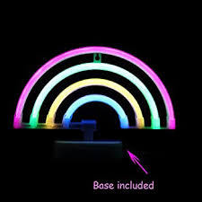 Led Neon Light Rainbow With Pink Green Yellow Blue Color Wall Decorative Neon Signs For Bedroom Girls Kids Home Decoration Night Light Battery Powered And Usb Plug Nerbo Walmart Com Walmart Com