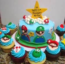 A set of free printable super mario cupcake wrappers, perfect for a super mario party. Mario Cakes Decoration Ideas Little Birthday Cakes
