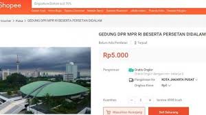 Karena membeli produk resmi langsung. Viral Gedung Dpr Beserta Isinya Dijual Murah Di Situs Jual Beli Online Tokopedia Hingga Shopee Tribun Jateng