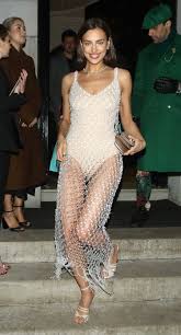 Bradley cooper and irina shayk proved they're friendly exes as they reunited at the british vogue and tiffany & co. Irina Shayk In A Silver See Through Dress Leaves 2020 Bafta Vogue X Tiffany Fashion And Film Afterparty In London Celeb Donut