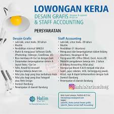 Lihat lowongan kerja di jora. Lowongan Kerja Desain Grafis Staff Accounting Cv Penerbit Halim Quran Bandung Juli 2019 Pendidikan Buku Desain Grafis