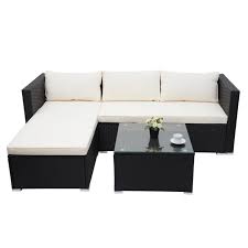 Das sofa soll in den wohnzimmerboden als mulde eingelassen werden. Poly Rattan Garnitur Hwc F57 Balkon Garten Lounge Set Sofa Sitzgruppe Schwarz Kissen