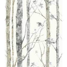 Roommates Birch Trees Peel And Stick Wallpaper Covers 28 18 Sq Ft Rmk9047wp The Home Depot Birch Tree Wallpaper Tree Wallpaper Peel And Stick Wallpaper