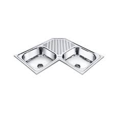 These are best for washing dishes by hand. Girish Stainless Steel Corner Double Bowl Sink With Tray For Restaurants Home Id 6858174597