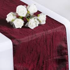 Burgundy Taffeta Crinkle Table Runner With Images Wedding Party Table Table Runners Wedding Diy Wedding Table