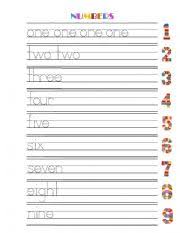 Learning to write numbers 0 to 10 Numbers Esl Worksheet By Eriick