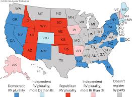 Registering By Party Where The Democrats And Republicans