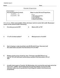 This Worksheet I Used As A Homework Assignment Is An Introduction To Using Percent Proportions Includ Percent Proportions Word Problems Homework Assignments