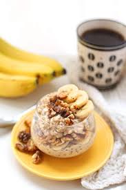To make healthy overnight pickles, just boil 1/2 cup of vinegar with 1/2 cup of water, add a teaspoon of salt, and pour the mixture into a jar with one cucumber sliced into spears or circles. Banana Nut Overnight Oats The Healthy Maven