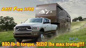 2018 ram 3500 930 lb ft torque 31210 lbs towing