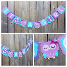 Owl Banner It S A Girl Banner Purple Blue Owl Banner Blue Purple Owl Banner Baby Shower Decoration Owl Baby Shower Banner Owl Baby Shower Owl Banner Baby Shower Girl Diy