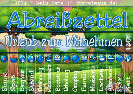 Dies ist eine barrierefreie vorlage. Abreisszettel Urlaub Zum Mitnehmen Reisetagebuch Der Travelmause