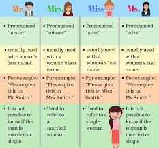 How To Use Personal Titles Mr Mrs Ms And Miss Eslbuzz Learning English Learn English Learn English Words Learn English Vocabulary