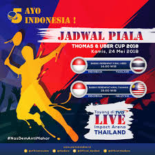 Skuad negara diundi dalam kumpulan d bersama pasukan denmark, russia dan algeria. O Xrhsths Partai Nasdem Sto Twitter Ayo Dukung Indonesia Di Ajang Piala Thomas Dan Uber Cup 2018 Babak Perempat Final Piala Uber 2018 Antara Indonesia Vs Thailand Pukul 14 00 Wib